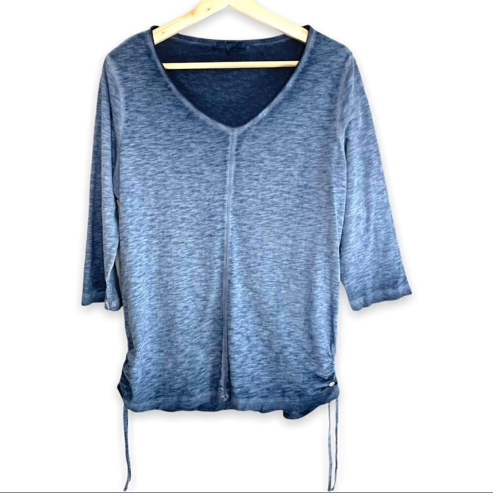 Cecil 100% Cotton Burnout V Neck Side Tie Top